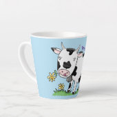 Niedliche Kuh in Cartoon-Abbildung Milchtasse (Linke Ecke)