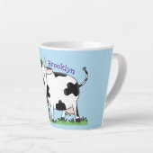 Niedliche Kuh in Cartoon-Abbildung Milchtasse (Rechte Ecke)