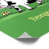 Niedliche Kuh in Cartoon-Abbildung Poster (Ecke)