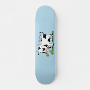 Niedliche Kuh in Cartoon-Abbildung Skateboard