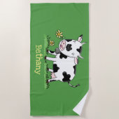 Niedliche Kuh in Cartoon-Abbildung Strandtuch (Vorderseite)
