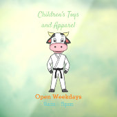 Niedliche Kuh in Kung Fu Anzug Cartoon Fensteraufkleber (Blatt 3)