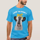 Niedliche Kuh mit benutzerdefinierten Bow-Meldunge T-Shirt (Vorderseite)