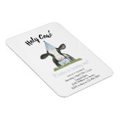 Niedliche Kuh mit Blue Party Hut & Bow Krawatte Ei Magnet (Rechte Seite)