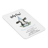 Niedliche Kuh mit Blue Party Hut & Bow Krawatte Ei Magnet (Rechte Seite)