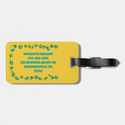 Niedliche Kuh mit Bow Personalisiert Gepäckanhänger (Rückseite horizontal)