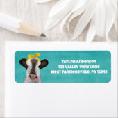 Niedliche Kuh mit Bow-Rücksendeadresse (Insitu)