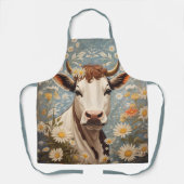 Niedliche Kuh mit dunklen Blume Schürze (Vorderseite)