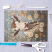 Niedliche Kuh mit dunklen Blume Seidenpapier (Handwerk)