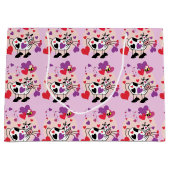 Niedliche Kuh mit Herz-Muster-Grafik Große Geschenktüte (Vorderseite)