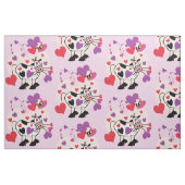 Niedliche Kuh mit Herzmuster Grafik Stoff (Fat Quarter (45,7 x 55,9 cm))