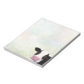 Niedliche Kuh mit Wirbel und Regenbogenpasteten Notizblock (Rotiert)