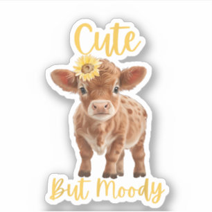 Niedliche Kuh-Moody Kuh liebt Farm Cowgirl Baby Su Aufkleber
