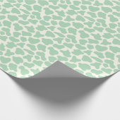 Niedliche Kuh-Muster Ästhetische Minze Grün Geschenkpapier (Ecke)