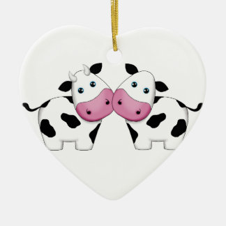 Niedliche Kuh-Paare Keramik Ornament