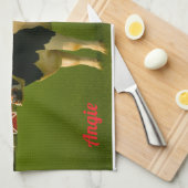 Niedliche Kuh Personalisiert Küchentuch für Mama (Viertel Falte)