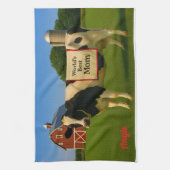 Niedliche Kuh Personalisiert Küchentuch für Mama (Vertikal)