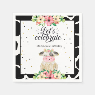 Niedliche Kuh Personalisierter Papiere Napkin Serviette