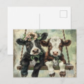 Niedliche Kuh Postkarte (Vorne/Hinten)