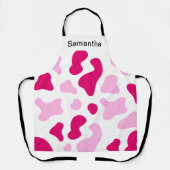 Niedliche Kuh Print Girly Pink benutzerdefinierte Schürze (Vorderseite)