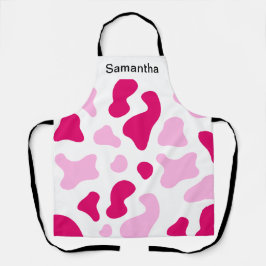Niedliche Kuh Print Girly Pink benutzerdefinierte Schürze