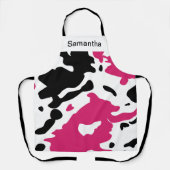Niedliche Kuh Print Girly rosa benutzerdefinierte Schürze (Vorderseite)