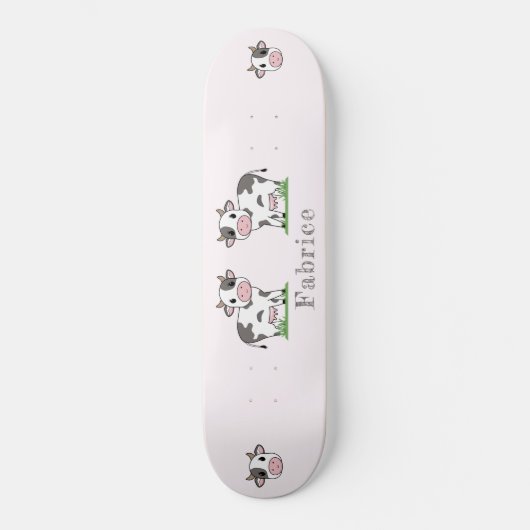 Niedliche Kuh Rosa Skateboard (Vorderseite)