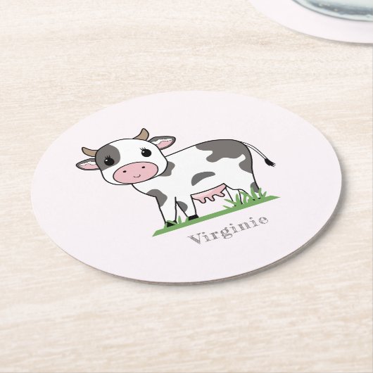 Niedliche Kuh Rosa Untersetzer (Angewinkelt)
