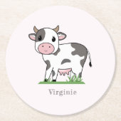 Niedliche Kuh Rosa Untersetzer (Vorderseite)