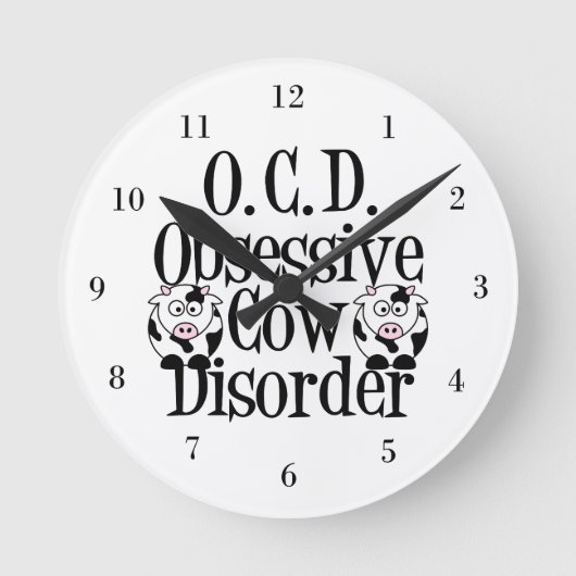 Niedliche Kuh Runde Wanduhr (Vorderseite)