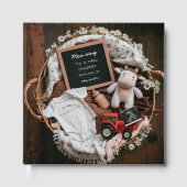 Niedliche Kuh Rustic Farm Baby Foto buchen Gästebuch (Vorderseite)