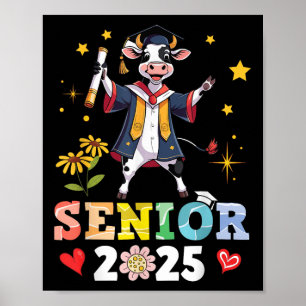 Niedliche Kuh Senior 2025 Abschluss School Uni Uni Poster