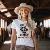 Niedliche Kuh sieht Kaffeemaschine T-Shirt