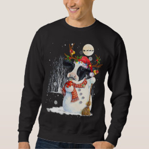 Niedliche Kuh Snowcow Weihnachtskuh Schneemann Win Sweatshirt