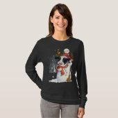 Niedliche Kuh Snowcow Weihnachtskuh Schneemann Win T-Shirt (Vorne ganz)