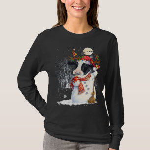 Niedliche Kuh Snowcow Weihnachtskuh Schneemann Win T-Shirt