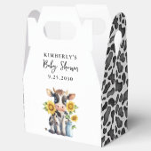 Niedliche Kuh Sonnenblumen Moderne, einfache Farm Geschenkschachtel (Geöffnet)