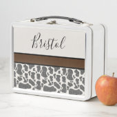 Niedliche Kuh-Spots Tier drucken Ihren Namen Schwa Metall Brotdose (Beispiel)