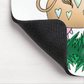 Niedliche Kuh u. Schmetterling Mousepad (Ecke)