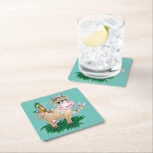 Niedliche Kuh u. Schmetterling Rechteckiger Pappuntersetzer (Vor Ort)