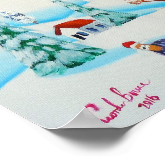 Niedliche Kuh und Schafe Poster (Ecke)