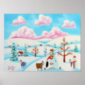 Niedliche Kuh und Schafe Poster (Vorne)