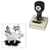 Niedliche Kuh und Schmetterling Gummistempel (Stempel)