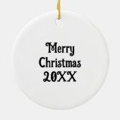 Niedliche Kuh unter Baum Land Weihnachten Keramik Ornament (Hinten)