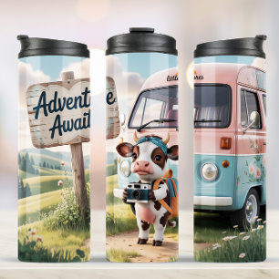 Niedliche Kuh Vintag Adventure Tumbler Thermosbecher