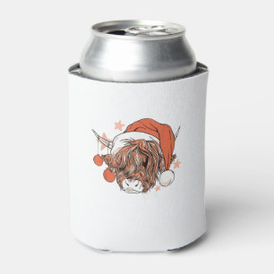 Niedliche Kuh Weihnachten Weihnachtsmannmütze Funn Dosenkühler