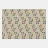 Niedliche Kuh Weihnachtslicht Heifers Holiday Farm Geschenkpapier Set (Vorderseite)