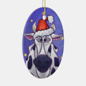 Niedliche Kuh-Weihnachtsverzierung Keramikornament (Rechts)