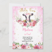 Niedliche Kuh zum Geburtstag Einladung (Vorderseite)