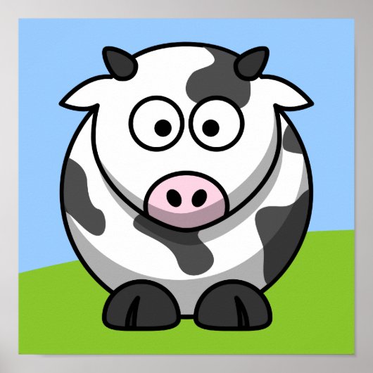 Niedliche Kuhausdruck Poster (Vorne)